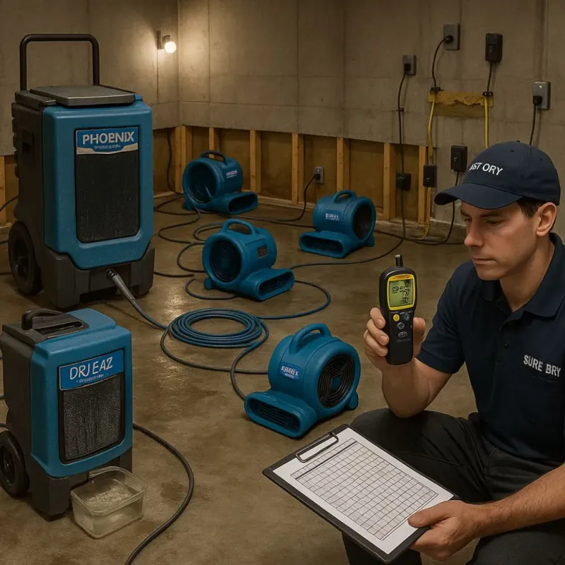 Structural Drying and Dehumidification process in Buffalo, TX